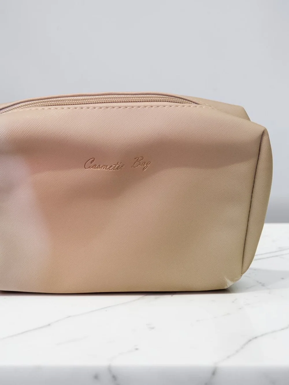 New Cosmetic Bag - Beige Makeup Pouch